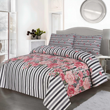 Cotton Satin 3pc Bedsheet - Pink Zebra