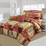 7pc Cotton Comforter Set - Brick Sheet