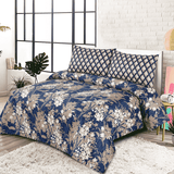 Cotton Satin 3pc Bedsheet - Blue Heaven