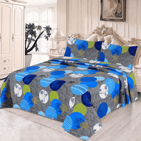 Crystal Cotton 3pc Bedsheet - Blue Moon