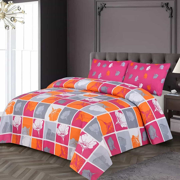 Cotton Satin 3pc Bedsheet - Polca