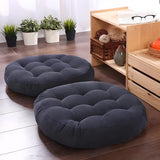 Velvet Round Floor Cushions - Pack of 2