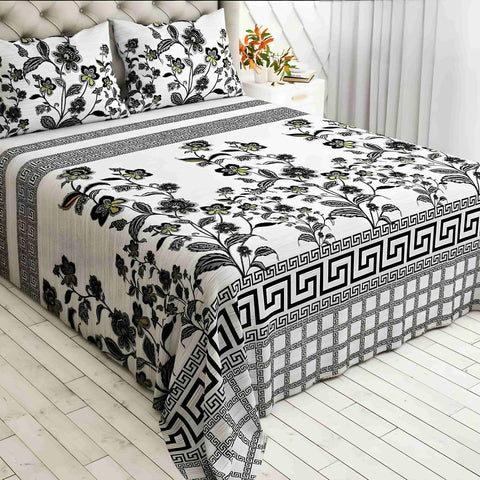 Crystal Cotton 3pc Bedsheet - Grey Cotton Tree