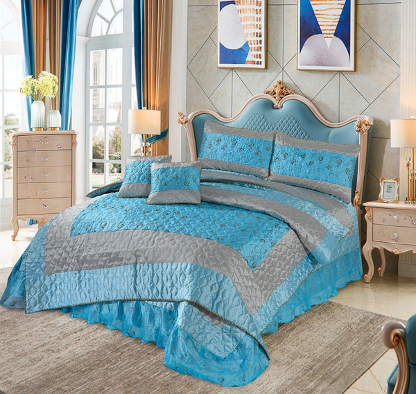 8pc Quilt Bed Set - Glacier