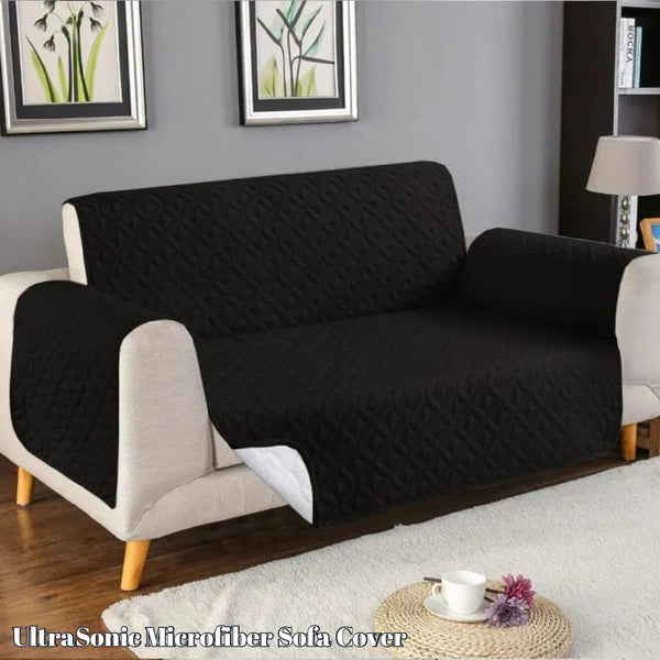 Quilted Sofa Cover - Black