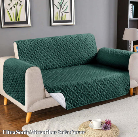 Quilted Sofa Cover - Green