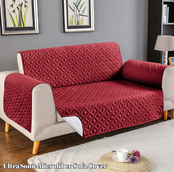 Quilted Sofa Cover - Red