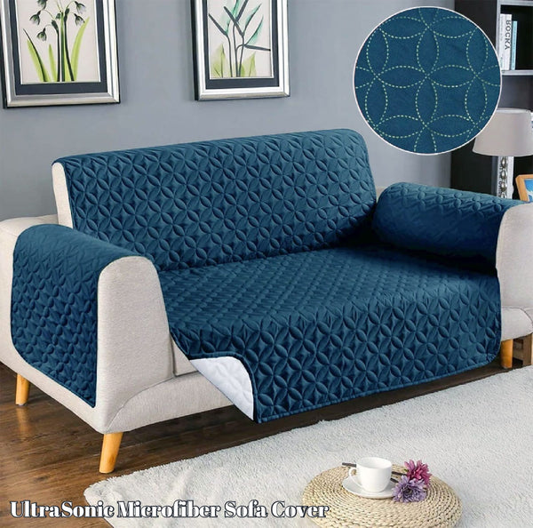 Quilted Sofa Cover - Blue