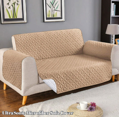 Quilted Sofa Cover - Beige