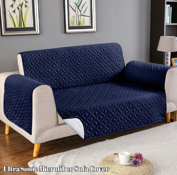 Quilted Sofa Cover - Navy